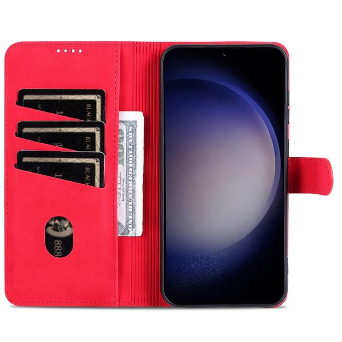 AZNS - AZNS Samsung Galaxy S24 FE Plånboksfodral Konstläder - Röd