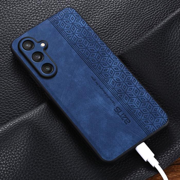 AZNS - AZNS Samsung Galaxy S24 FE Fodral Shockproof KonstLäder - Blå