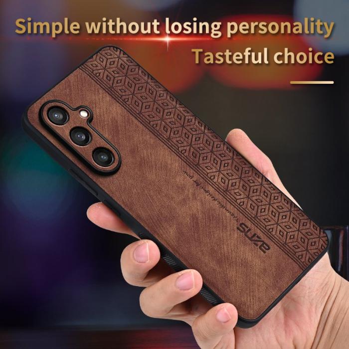 AZNS - AZNS Samsung Galaxy S24 FE Fodral Shockproof KonstLäder - Brun
