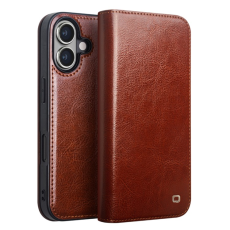 QIALINO - Qialino iPhone 16 Plånboksfodral Äkta Läder Korthållare
