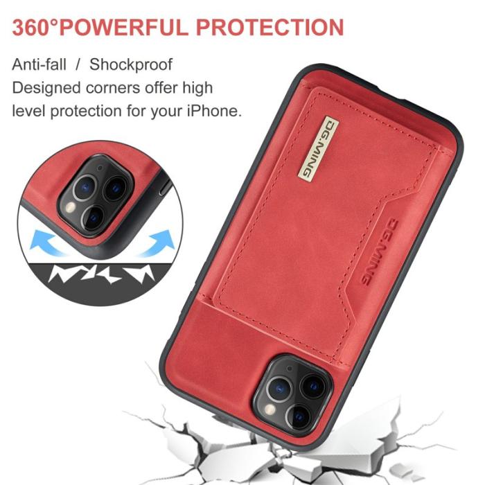 DG.MING - DG.MING 2-in-1 Konstläder Plånboksfodral i Röd för iPhone 11 Pro Max