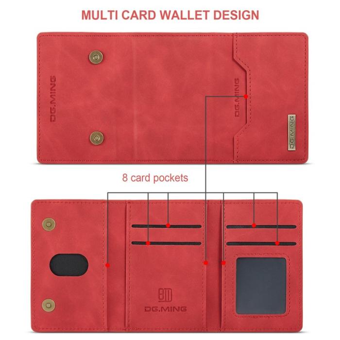 DG.MING - DG.MING 2-in-1 Konstläder Plånboksfodral i Röd för iPhone 11 Pro Max