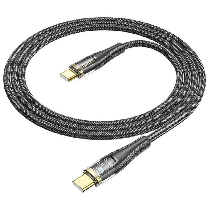 Hoco - Hoco USB-C - USB-C 60W 3A Kabel 1.2m U121 - Svart
