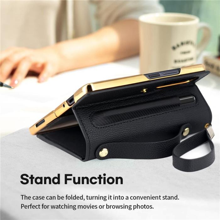 A-One Brand - Galaxy Z Fold 4 Plånboksfodral RFID Zipper - Brun