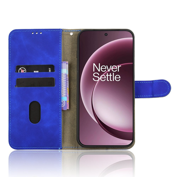 A-One Brand - OnePlus 15 5G Plånboksfodral Skin Feel Anti Drop Konstläder - Blå