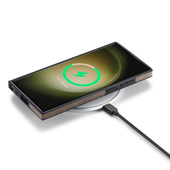 DG.MING - DG.MING Mobilskal till Samsung Galaxy S25 Ultra Anti-Drop Läder Brun
