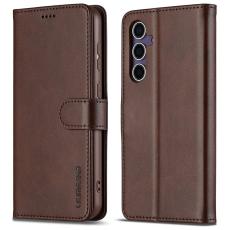 LC.imeeke - LC.IMEEKE Samsung Galaxy A16 Pl&aring;nboksfodral Konstl&auml;der - Brun