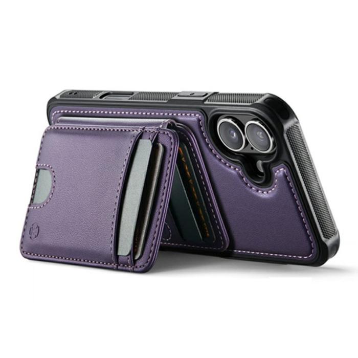 JEEHOOD - JEEHOOD iPhone 17 Fodral Konstläder MagSafe Skydd - Lila