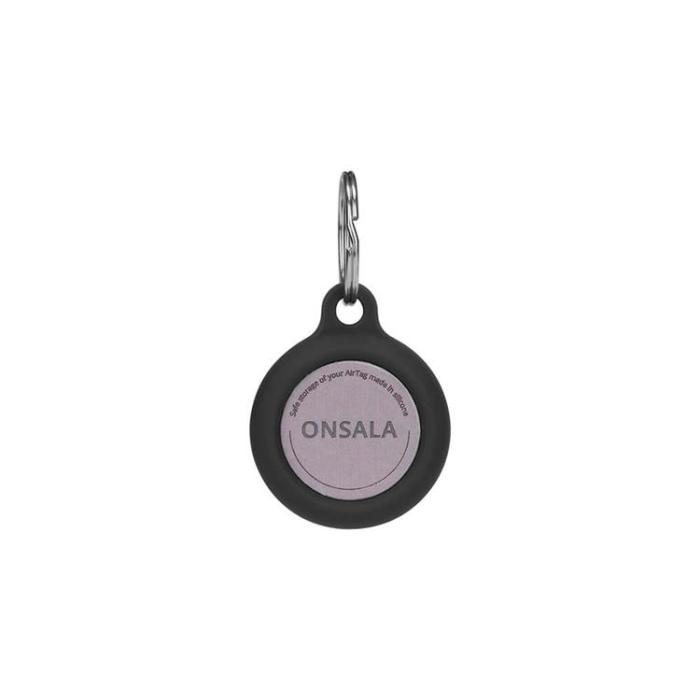 Onsala - Onsala Airtag Hållare Silikon Med Nyckelring - Svart