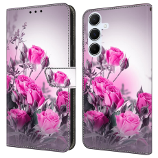 A-One Brand - Galaxy A17 5G Plånboksfodral Pattern Printing - Lila Flowers