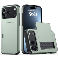 A-One Brand - iPhone 17 Pro Max Mobilskal korthållare - Armégrön
