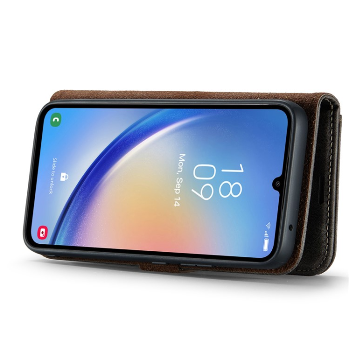 DG.MING - DG.MING Galaxy A34 5G Plånboksfodral Äkta Läder 2in1 - Grå