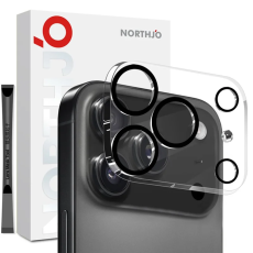 North - Northjo iPhone 17 Pro Härdat Glas Kameralinsskydd 3D - Svart