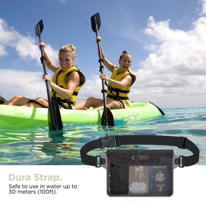 Tech-Protect - Tech-Protect Universala Vattentät Mobilväskor 10 Inch - Svart/Clear