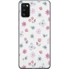 Gustaf - Mobilskal till Samsung Galaxy A41 med Blommor och fj&auml;rillar