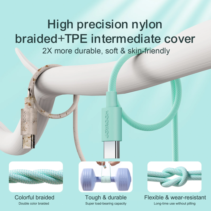 Joyroom - Joyroom USB-C till USB-A kabel 2m - Grön