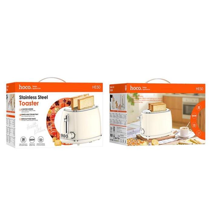 Hoco - Hoco Retro Brödrost 850W HE50 - Milky Vit