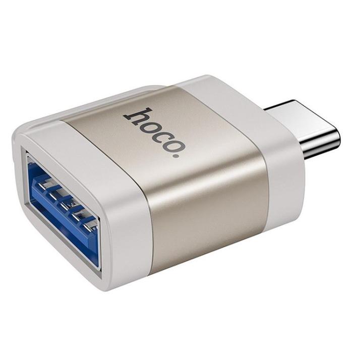 Hoco - Hoco Adapter OTG USB-C Till USB-A 3A UA31C - Grå