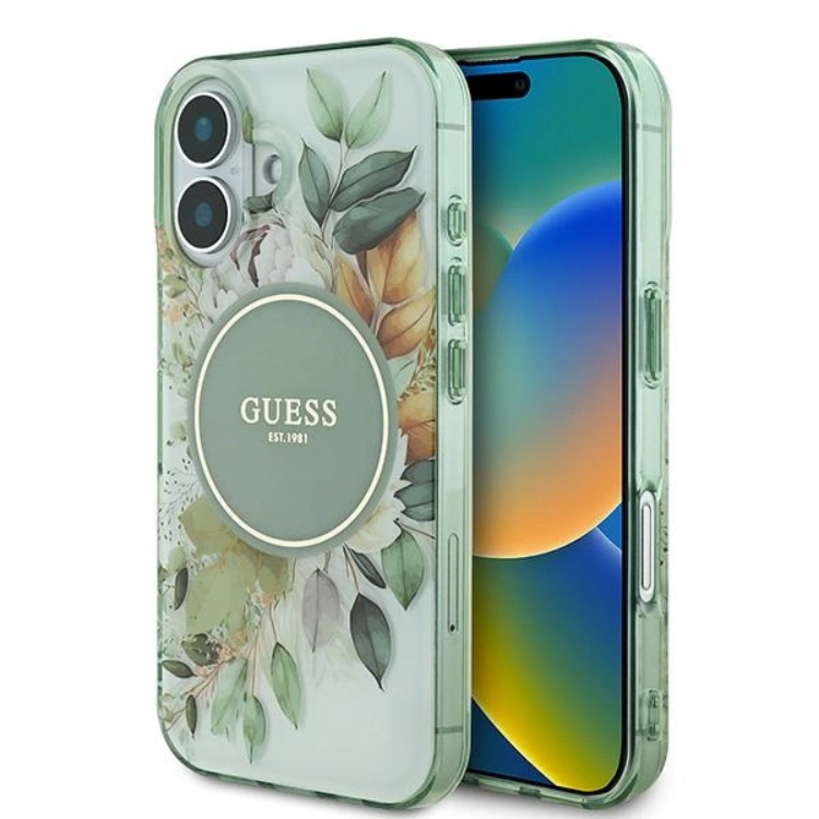 Guess iPhone 16 Plus Mobilskal MagSafe IML Flower & Tonal Circle | 2353 | AlltMobil