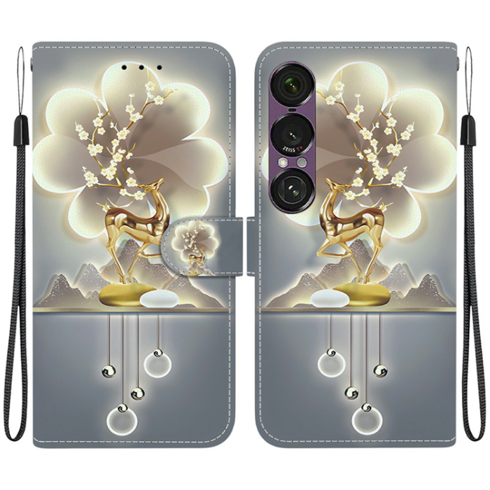 A-One Brand - Sony Xperia 1 VII Plånboksfodral med Lanyard Printing - Sika Deer
