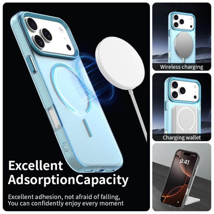 A-One Brand - iPhone 17 Pro Max Mobilskal MagSafe C-shaped Candy Color - Blå