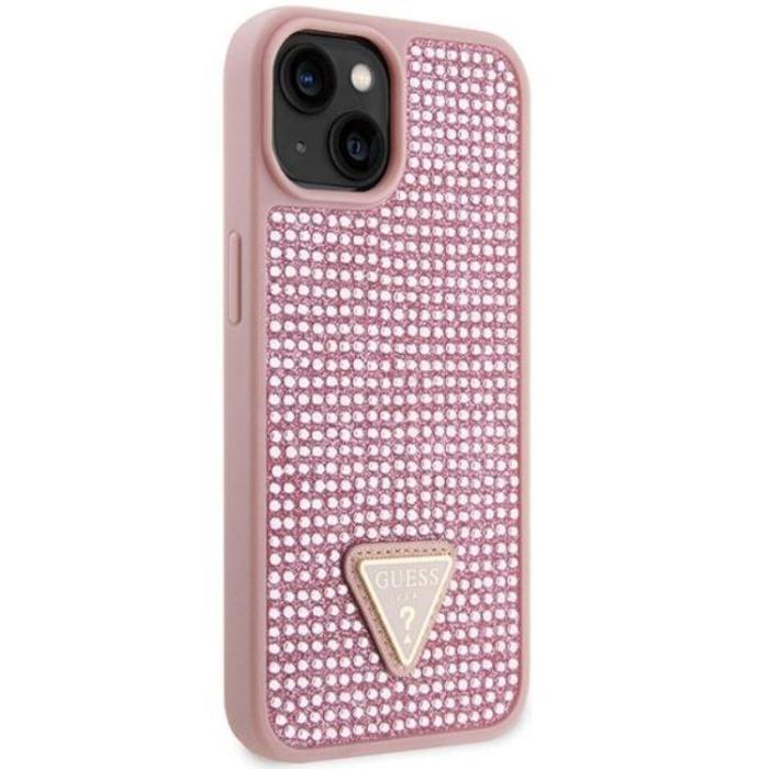 Guess - Guess iPhone 14 Plus Mobilskal Rhinestone Triangle - Rosa