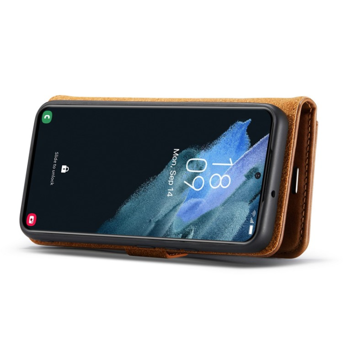 DG.MING - DG.MING Galaxy S23 Plånboksfodral 2in1 Äkta Läder - Brun