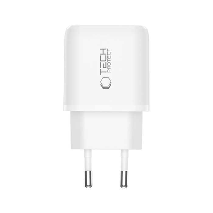 Tech-Protect - Tech-Protect Väggladdare Adapter USB-A/USB-C 20W - Vit