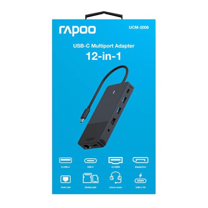 Rapoo - RAPOO Multiport UCM-2006 12-i-1 USB-C-Adapter