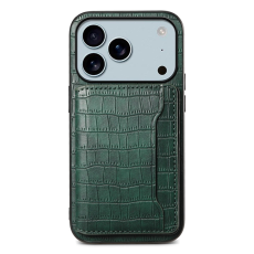 A-One Brand - iPhone 17 Pro Max Mobilskal Korthållare Crocodile - Grön