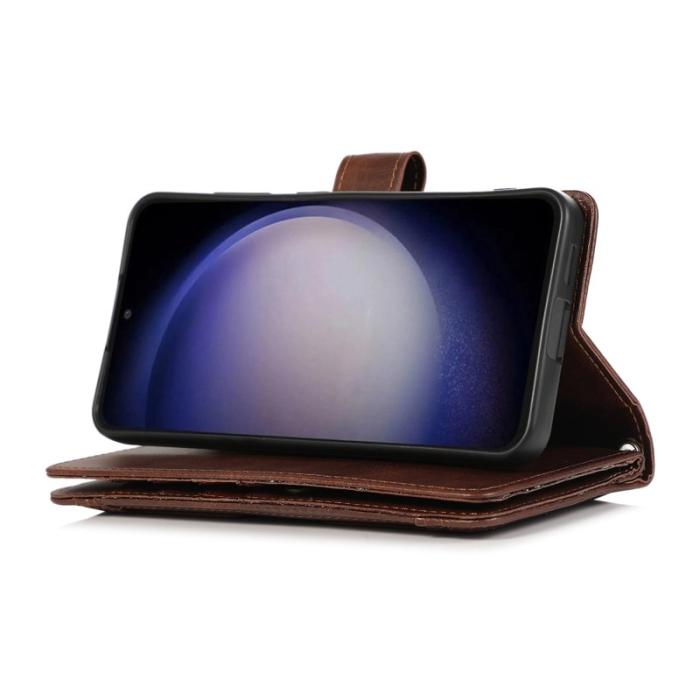OEM - ABEEL Samsung Galaxy S26 Plånboksfodral Äkta Läder Magnetiskt Skydd - Brun