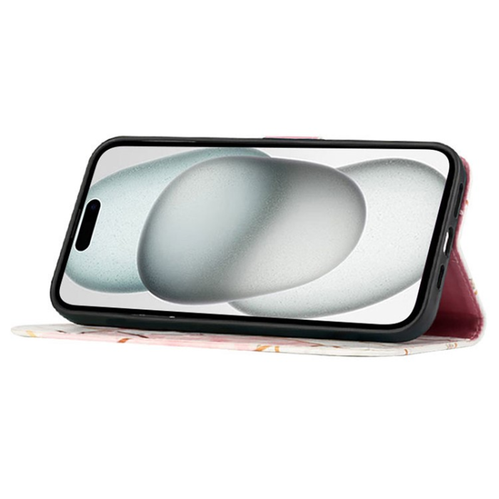 A-One Brand - iPhone 16 Plus Plånboksfodral Marble Pattern med Rem LS002