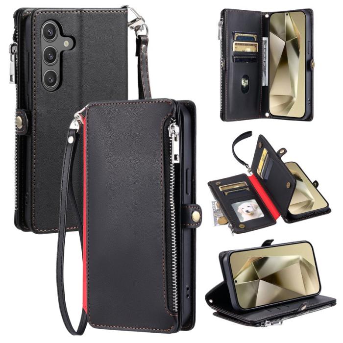 OEM - Samsung Galaxy S26 Plus Plånboksfodral TPU + Konstläder - Svart