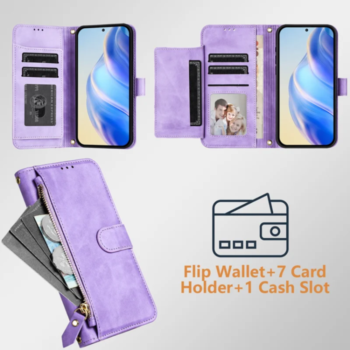 A-One Brand - Sony Xperia 10 VII Plånboksfodral Zipper Pocket - Lila