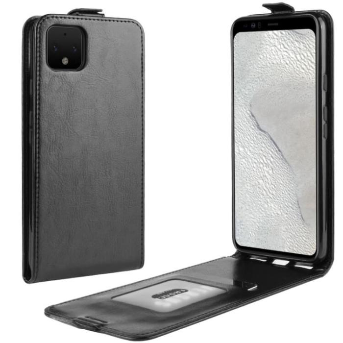 UTGATT5 - Crazy Horse Plånboksfodral för Google Pixel 4 - Svart