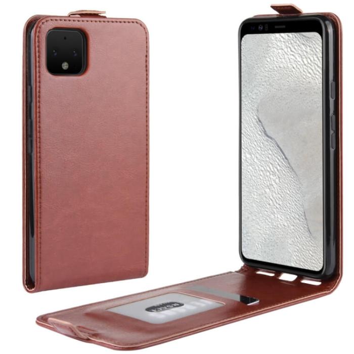 UTGATT5 - Crazy Horse Plånboksfodral för Google Pixel 4 - Brun