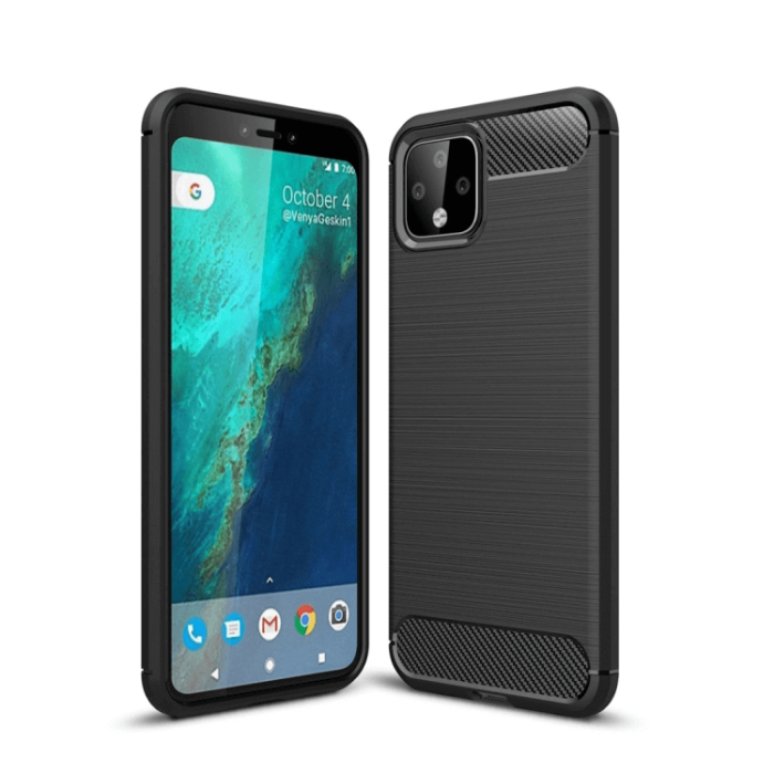 UTGATT5 - Skal i Kolfiber-design för Google Pixel 4 - Svart