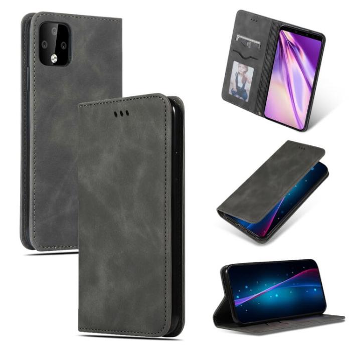 Taltech - Retro Plånboksfodral för Google Pixel 4 - Grå