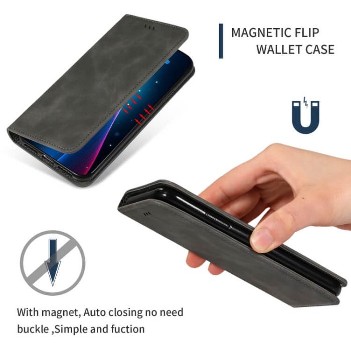 Taltech - Retro Plånboksfodral för Google Pixel 4 - Grå