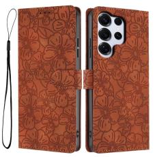 OEM - Samsung Galaxy S26 Ultra Pl&aring;nboksfodral Konstl&auml;der Cherry Blossom - Brun