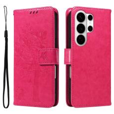 OEM - Samsung Galaxy S26 Ultra Pl&aring;nboksfodral Konstl&auml;der Katttree M&ouml;nster - Rosa