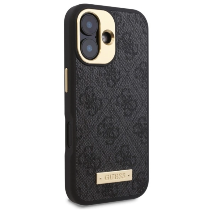 Guess - Guess iPhone 16 Plus Mobilskal MagSafe 4G Logo Plate - Svart