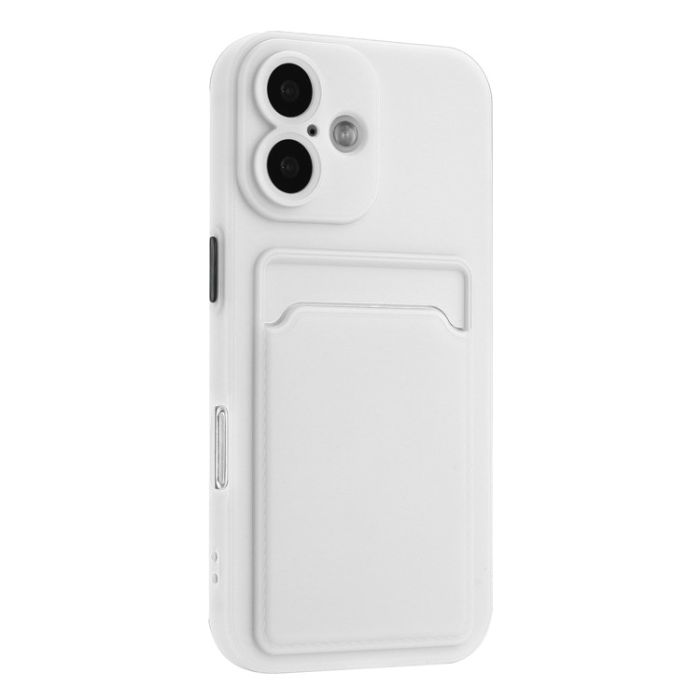 A-One Brand - iPhone 16 Plus Mobilskal Korthållare TPU - Vit