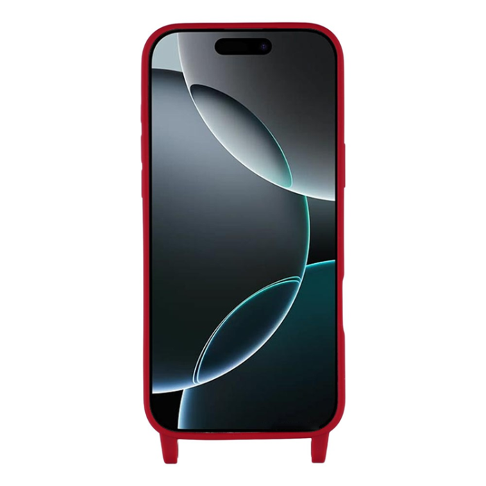 A-One Brand - iPhone 17 Pro Max Mobilskal TPU med Hål för Rem - Mörkröd