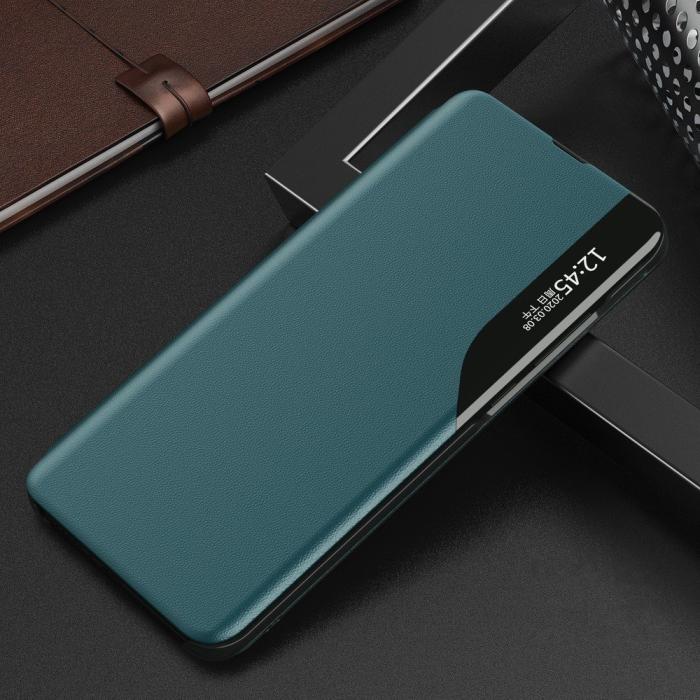 UTGATT4 - Eco Leather View Case Huawei P40 Lite E Fodral Grön