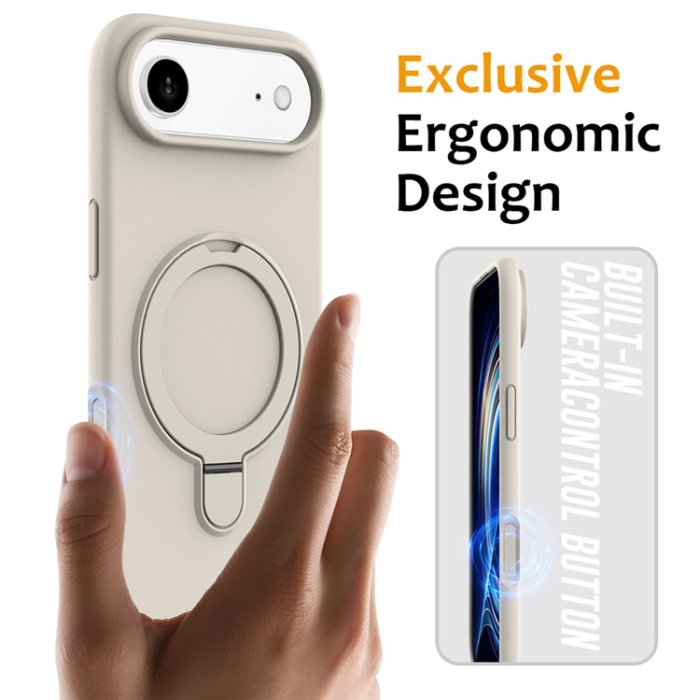 A-One Brand - iPhone Air Mobiskal MagSafe Kickstand PC + Silikon - Antik Vit