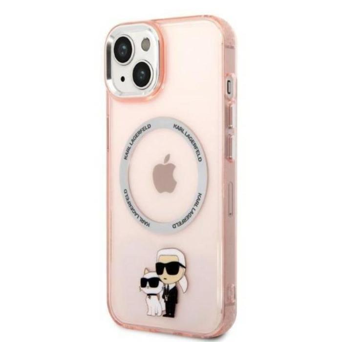 KARL LAGERFELD - Karl Lagerfeld iPhone 14 Skal Magsafe Iconic Karl & Choupette - Rosa