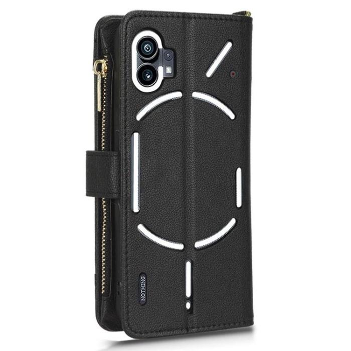 A-One Brand - Nothing Phone 1 Plånboksfodral Zipper - Svart