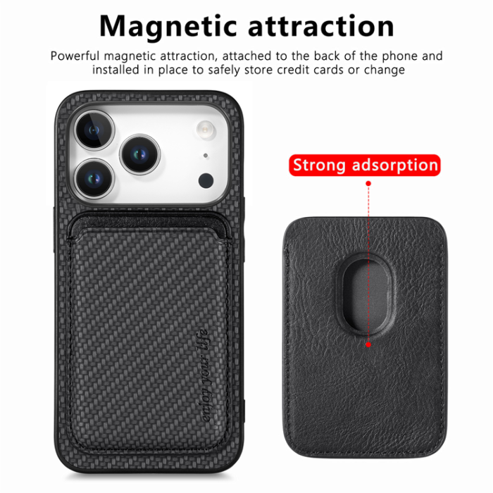 A-One Brand - iPhone 17 Pro Mobilskal Detachable Korthållare - Svart