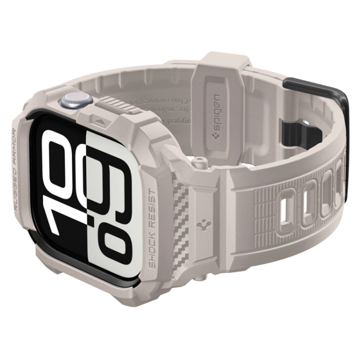 Spigen - Spigen Apple Watch 10/11 (46mm) Armband Rugged Armor Pro - Beige